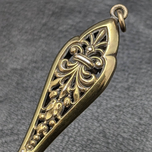 美國古董純銀鍍金便攜式折疊眼鏡 Roniet